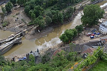 Die Infrastruktur an der Einsatzstelle in Altenahr war fast vollständig zerstört. Das Bild gibt einen Eindruck von der Lage im Katastrophengebiet (Foto: THW Eichstätt/Jarisch)